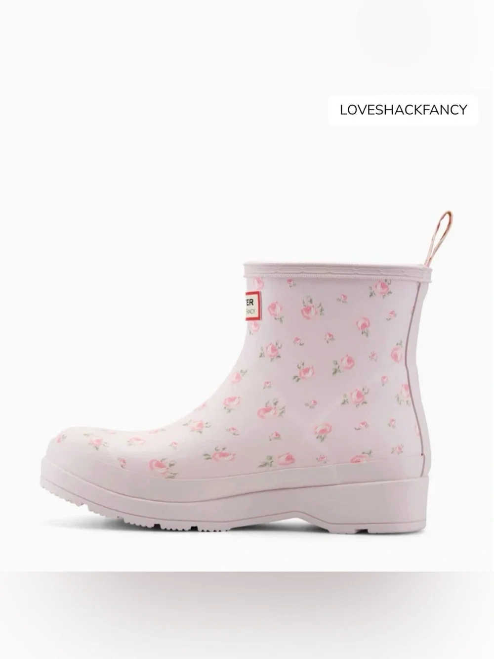Hunter x LoveShackFancy Play Short Rain Boots Blooming Heirloom Floral 7 NWT